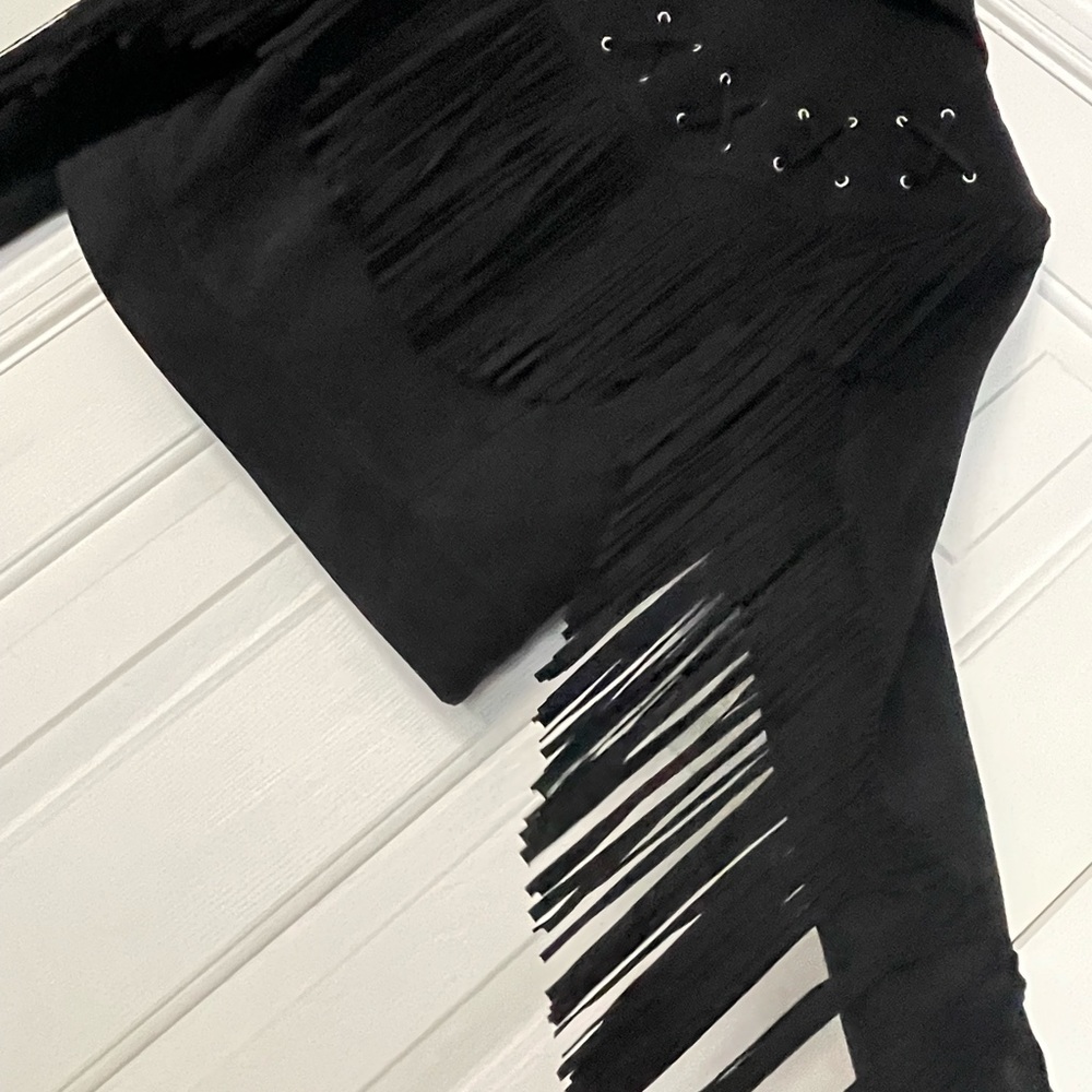 ZARA TRF Suede Fringe Jacket